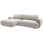 Vente - unique - canapé d'angle gauche convertible en tissu chiné gris clair monelia Vente - unique - canapé d'angle gauche convertible en tissu chiné gris clair monelia