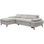 Vente - unique - canap� d'angle gauche convertible en tissu textur� avec coffre de rangement beige morava ...