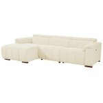 Vente - unique - canapé d'angle gauche relax électrique en tissu beige molpica Vente - unique - canapé d'angle gauche relax électrique en tissu beige molpica