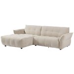 Vente - unique - canap d'angle gauche en tissu chin beige napizo