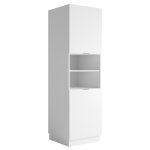Vente - unique - colonne de cuisine avec 2 portes et 2 niches - blanc - carmeo Vente - unique - colonne de cuisine avec 2 portes et 2 niches - blanc - carmeo