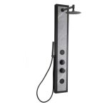 Colonne de douche hydromassante noire avec décor pierre - h127 x l48, 5 cm - letiya Colonne de douche hydromassante noire avec décor pierre - h127 x l48, 5 cm - letiya