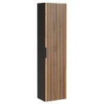 Vente - unique - colonne de salle de bain suspendue - naturel clair et noir - h140 cm - madela