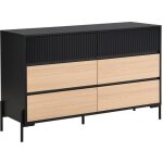 Vente - unique - commode 6 tiroirs - noir et naturel clair - glarodi Vente - unique - commode 6 tiroirs - noir et naturel clair - glarodi