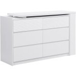 Commode coiffeuse 6 tiroirs et 3 niches - blanc - bopania
