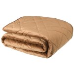 Vente - unique - couvre lit en velours matelass - 220 x 225 cm - camel - prilio