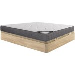Vente - unique - ensemble 180 x 200 cm sommier coffre naturel clair + matelas ressorts ensachs 5 zones ...