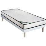 Ensemble 90 x 190 cm sommier tapissier + matelas mousse et coutil bambou p. 15cm - kanani de naturea ...