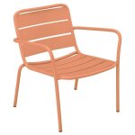 Vente - unique - fauteuil bas de jardin empilable en métal - orange clair - mirmande de mylia Vente - unique - fauteuil bas de jardin empilable en métal - orange clair - mirmande de mylia