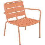 Vente - unique - fauteuil bas de jardin empilable en m�tal - orange clair - mirmande de mylia
