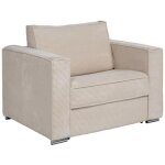 Vente - unique - fauteuil convertible express en velours ctel beige - couchage 70 cm - matelas 14 cm ...