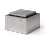 Vente - unique - fontaine d'extrieur en acier inoxydable - h. 34 cm - argent - tilapia
