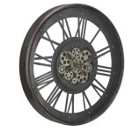 Vente - unique - horloge murale industrielle en m�tal et verre - d. 60 cm - anthracite - astoria