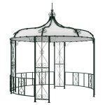 Kiosque de jardin en m�tal fa�on fer forg� d300 x h305 cm - vert - tilcara