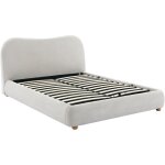 Lit coffre 120 x 190 cm - tissu - beige - vanari Lit coffre 120 x 190 cm - tissu - beige - vanari