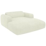 Vente - unique - méridienne 2 places en velours côtelé fines côtes blanc cassé pogni Vente - unique - méridienne 2 places en velours côtelé fines côtes blanc cassé pogni