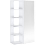 Vente - unique - meuble � chaussures avec 4 �tag�res et 1 porte miroir - blanc - sylany
