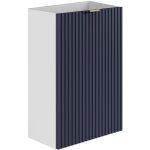 Vente - unique - meuble pour lave main stri� caisson blanc et porte r�versible bleue - h60 x l40 x p22 ...