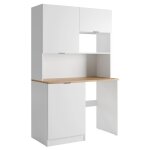 Vente - unique - meuble multifonction kitchenette et buanderie - avec plan de travail 120 cm - blanc ...