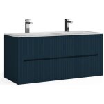 Meuble de salle de bain suspendu avec vasque à encastrer - strié bleu - 120 cm - pavani Meuble de salle de bain suspendu avec vasque à encastrer - strié bleu - 120 cm - pavani