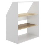Vente - unique - meuble sous pente 2 tagres - blanc et naturel - adezio