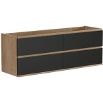 Vente - unique - meuble sous vasque suspendu - coloris naturel clair et noir - 150 cm - saburi