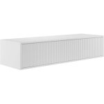 Vente - unique - meuble sous vasque suspendu strié - blanc - 150 cm - arnega Vente - unique - meuble sous vasque suspendu strié - blanc - 150 cm - arnega