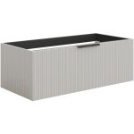 Vente - unique - meuble sous vasque suspendu stri� - coloris beige - 100 cm - paliro