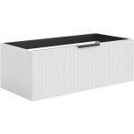 Vente - unique - meuble sous vasque suspendu stri� - coloris blanc - 100 cm - paliro