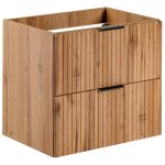 Vente - unique - meuble sous vasque suspendu stri - naturel clair - l60 cm - zevara