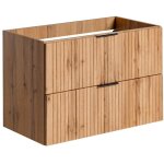 Vente - unique - meuble sous vasque suspendu stri - naturel clair - l80 cm - zevara