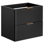 Vente - unique - meuble sous vasque suspendu stri - noir - l60 cm - zevara