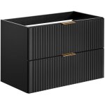 Vente - unique - meuble sous vasque suspendu stri - noir - l80 cm - zevara