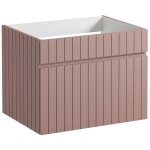 Vente - unique - meuble sous vasque suspendu stri� rose - 60 cm - satara