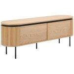 Vente - unique - meuble tv avec 2 portes placage chêne et métal - naturel clair et noir - cardiona Vente - unique - meuble tv avec 2 portes placage chêne et métal - naturel clair et noir - cardiona