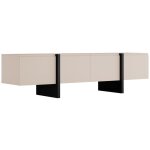 Vente - unique - meuble tv avec 4 portes en mdf - beige et noir - luvonia