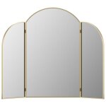 Miroir de barbier en mtal dor - l. 85 x h. 70. 5 cm - dor - qiana