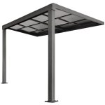 Pergola adosse en aluminium avec toit coulissant - 9 m - anthracite - izeda