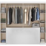 Pont de lit - 6 portes - avec armoires et rangements - l206 cm - blanc - antero