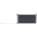 Vente - unique - portail coulissant aluminium persien l374 x h180 cm anthracite - viazo