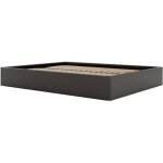 Vente - unique - sommier coffre 140 x 190 cm en tissu - gris anthracite - pontos de ysme