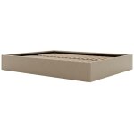 Vente - unique - sommier coffre 140 x 190 cm en tissu - taupe - pontos de ysmée Vente - unique - sommier coffre 140 x 190 cm en tissu - taupe - pontos de ysmée
