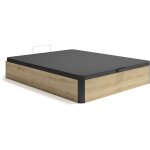 Vente - unique - sommier coffre 160 x 200 cm - naturel clair et noir - namosi de ysm�e