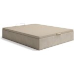 Vente - unique - sommier coffre 160 x 200 cm - tissu beige - cenovas de ysm�e