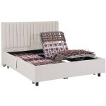 Vente - unique - sommier �lectrique de relaxation d�co 2x48 plots - 2 x 70 x 190 cm - tissu - beige - ...
