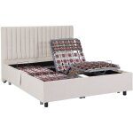 Vente - unique - sommier �lectrique de relaxation d�co 2x65 plots - 2 x 80 x 200 cm - tissu - beige - ...