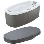 Vente - unique - spa 2 places blanc perl� avec b�che - 14 jets - l210 x p110 x h74 cm - syst�me balboa ...