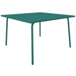 Vente - unique - table de jardin carr�e l. 120 cm en m�tal - bleu canard - mirmande de mylia
