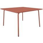 Vente - unique - table de jardin carr�e l. 120 cm en m�tal - terracotta - mirmande de mylia