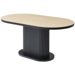 Vente - unique - table  manger 6 personnes en mdf - naturel et noir - calieno